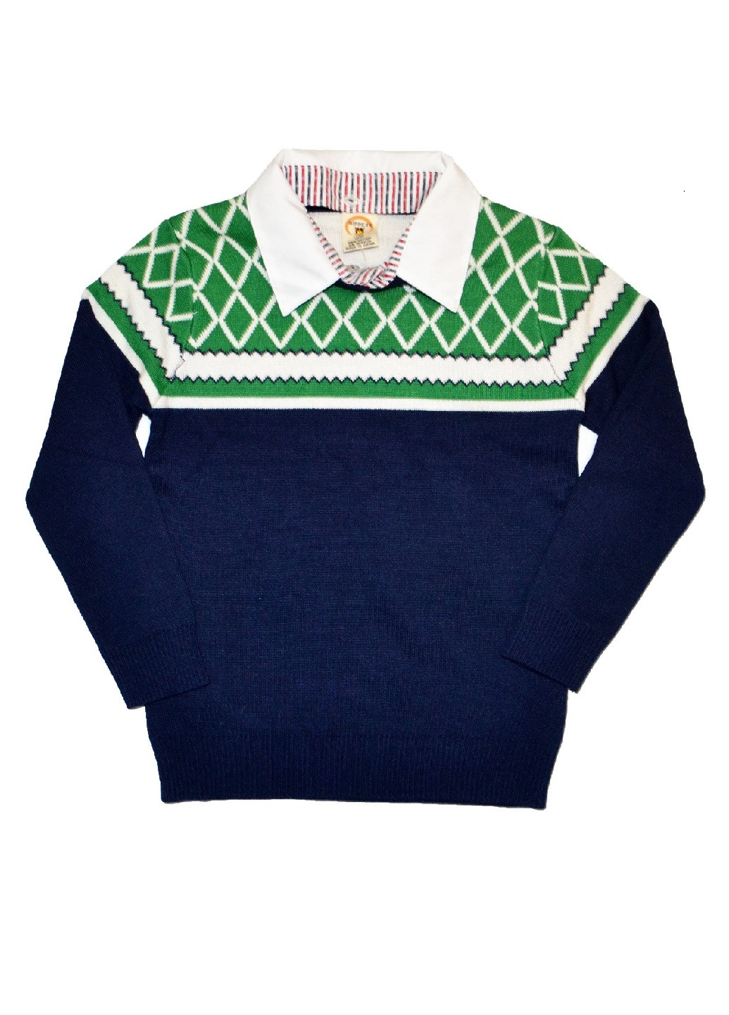 Темно-синий демисезонный свитер пуловер No Brand