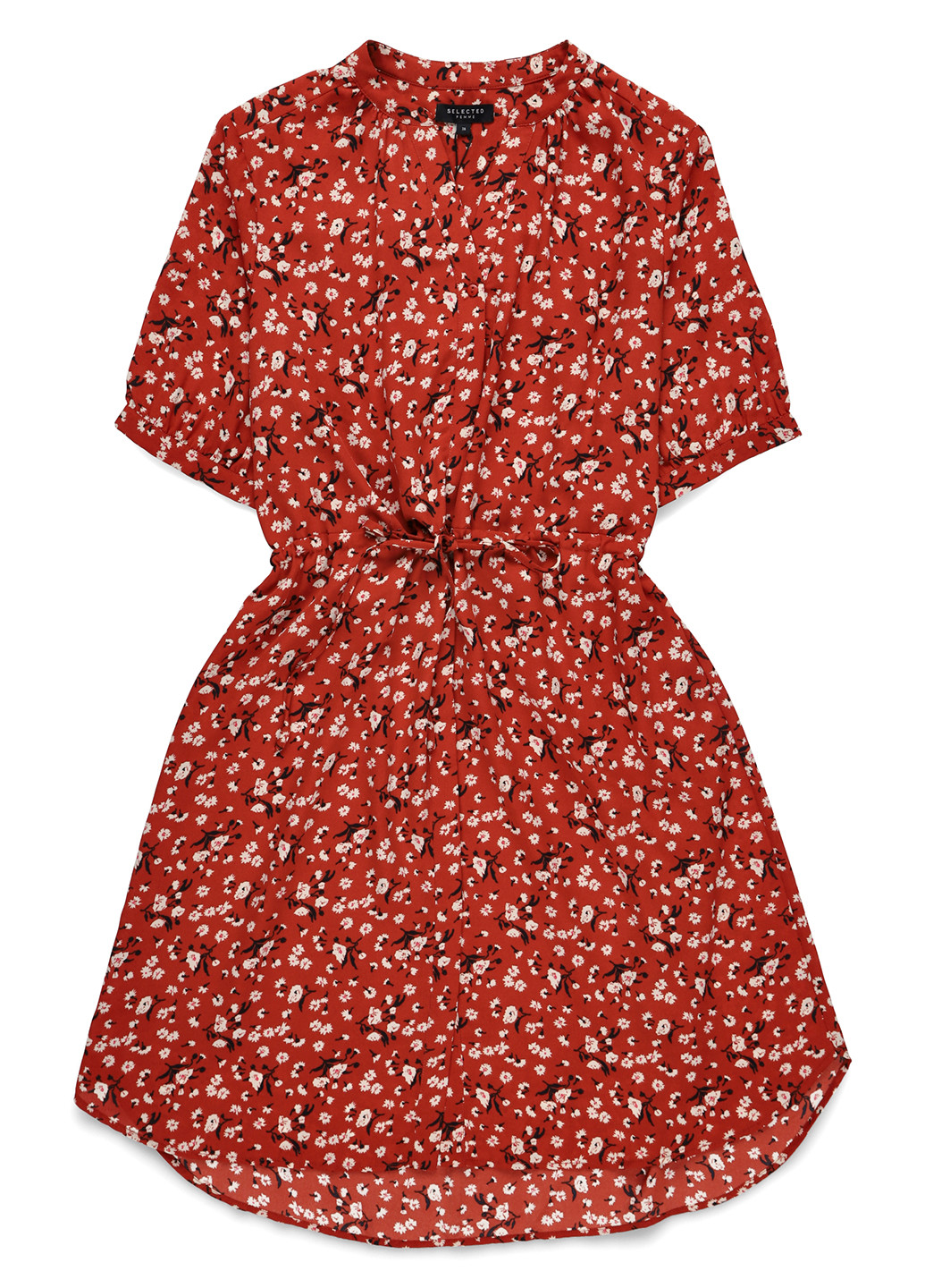 Коричнева кежуал сукня сукня-сорочка Selected Femme з квітковим принтом