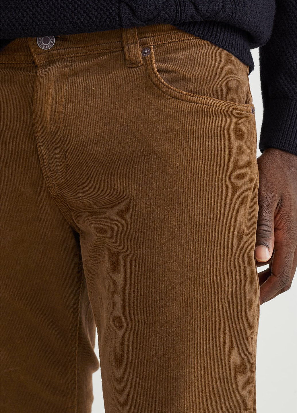 Коричневые кэжуал демисезонные прямые брюки C&A