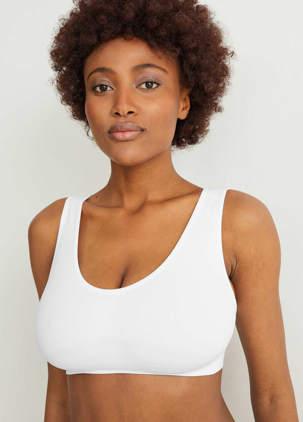 Білий топ бюстгальтер C&A без кісточок нейлон