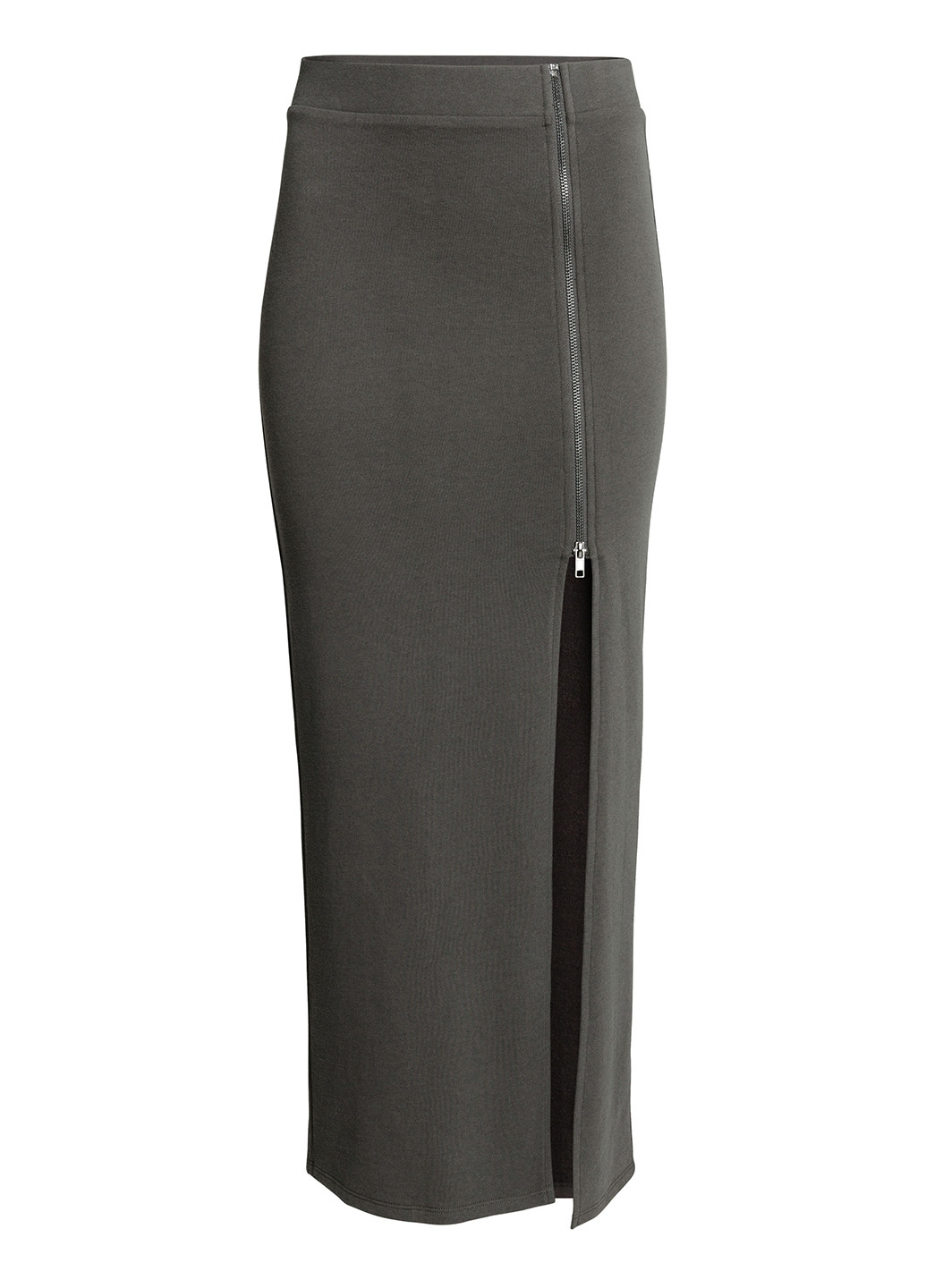 Темно-серая кэжуал однотонная юбка H&M а-силуэта (трапеция)