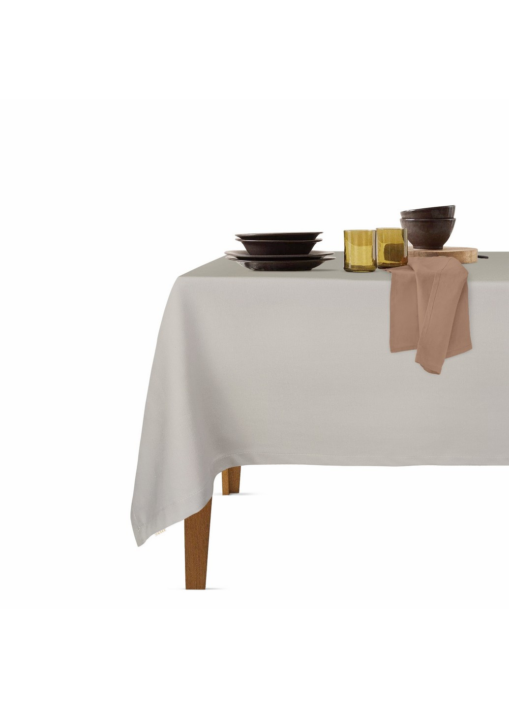 Столовый набор для сервировки стола скатерть Quartz 140х180 и салфетки тканевые Chocolate 35х35 - 4 шт (4822052074107) Cosas (252506530)
