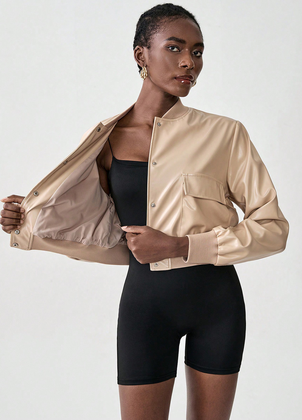 Бомбер SHEIN на кнопках (365781936)