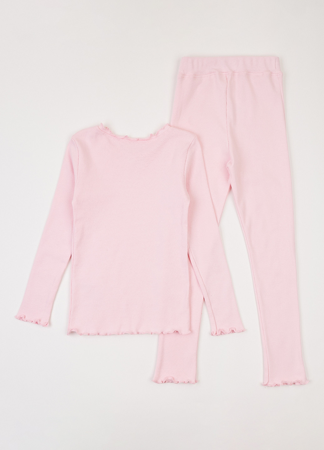 Пудровий демісезонний костюм (лонгслів, легінси) брючний Flamingo