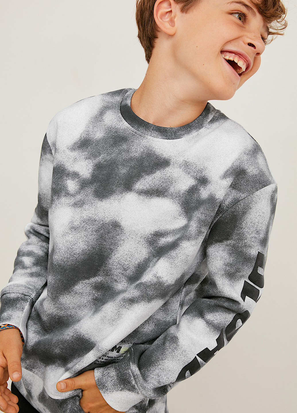 C&A світшот абстрактний комбінований кежуал бавовна, футер