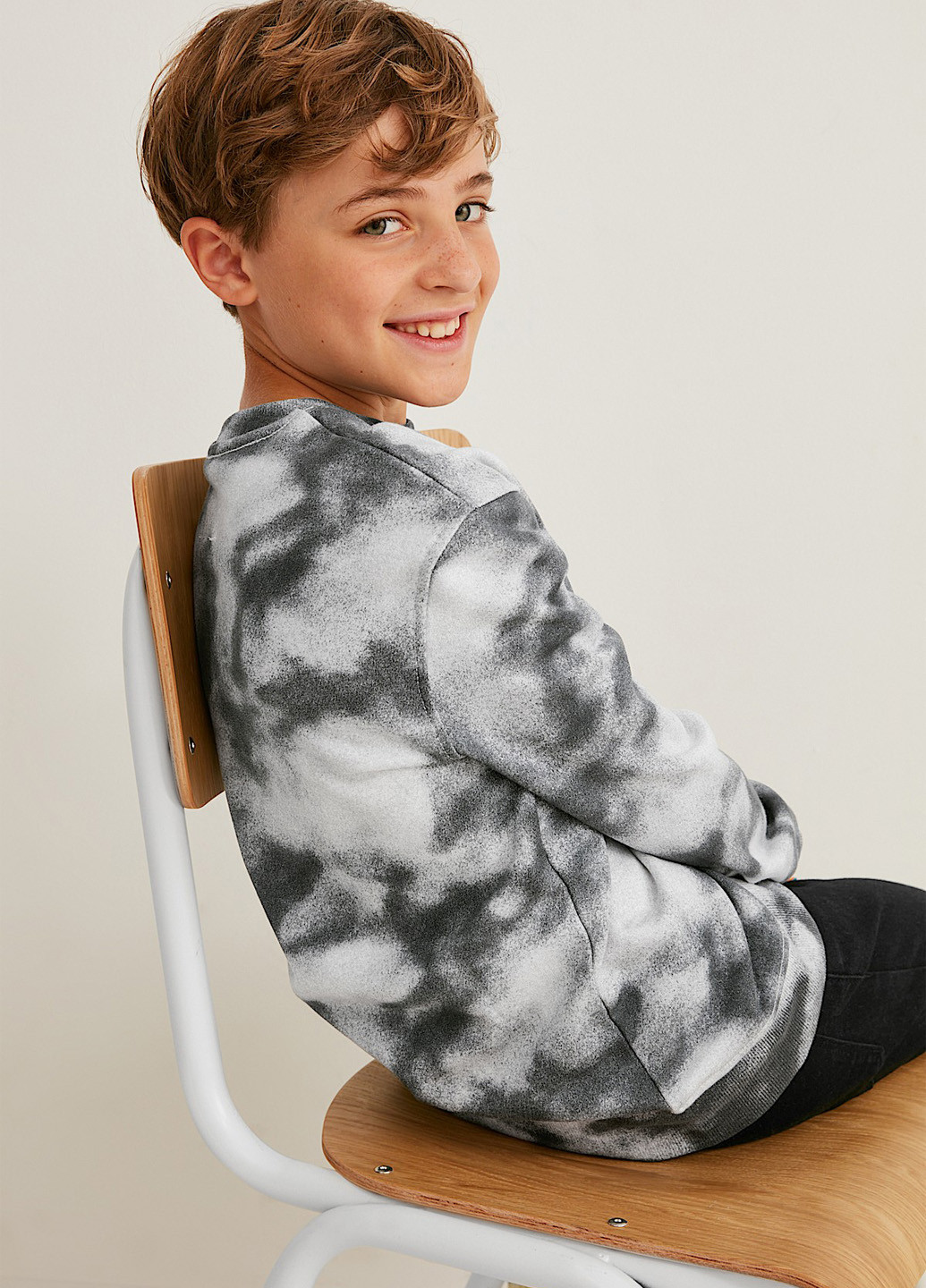 C&A світшот абстрактний комбінований кежуал бавовна, футер