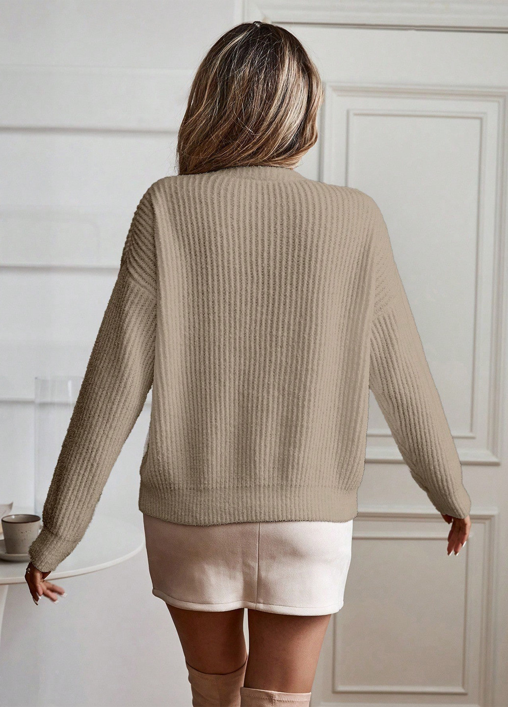 Оливковий демісезонний пуловер пуловер SHEIN