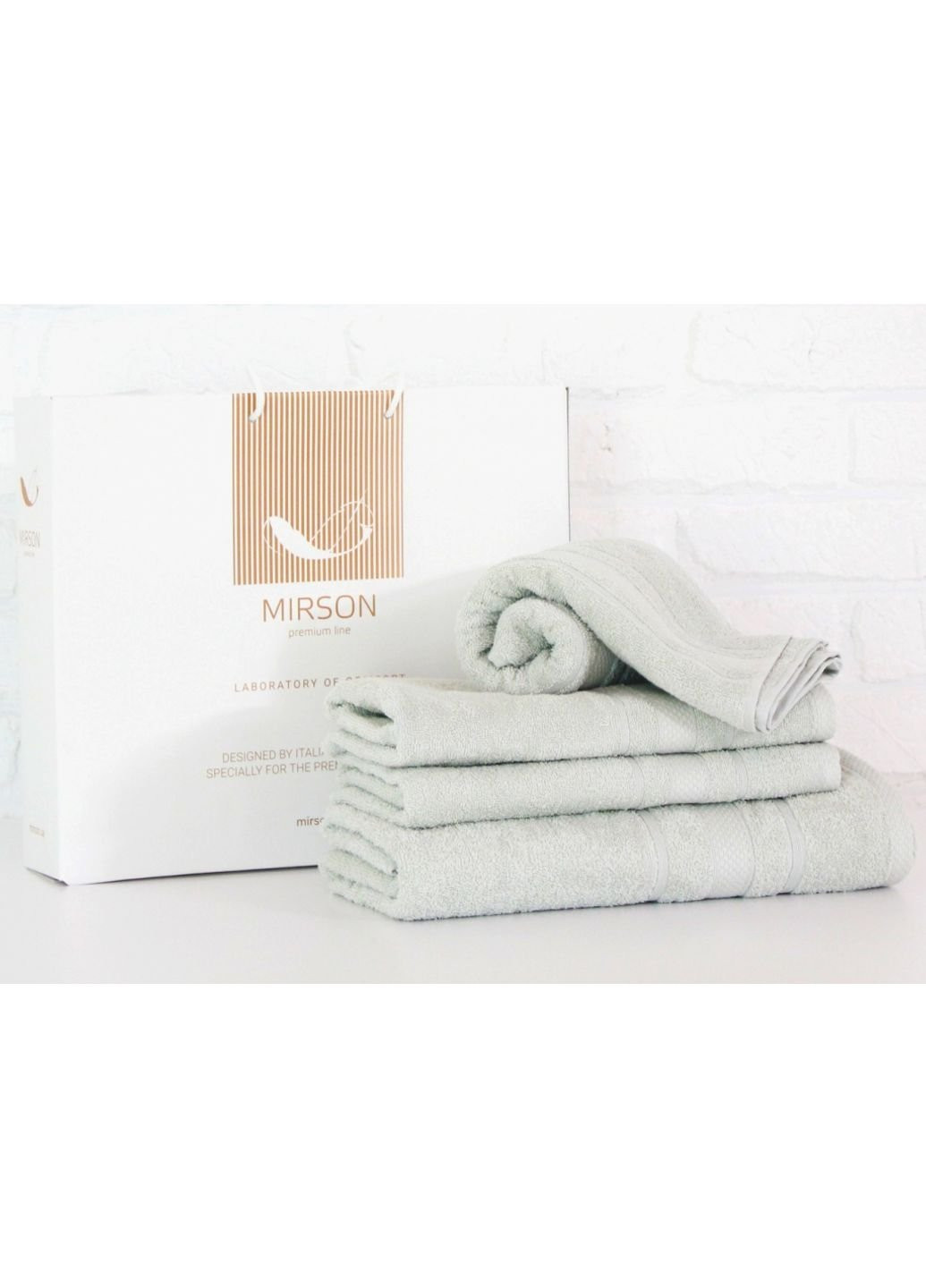 Mirson полотенце набор банных №5078 elite softness menthol 40х70, 50х90, 70х1 (2200003975703) мятный производство - Украина