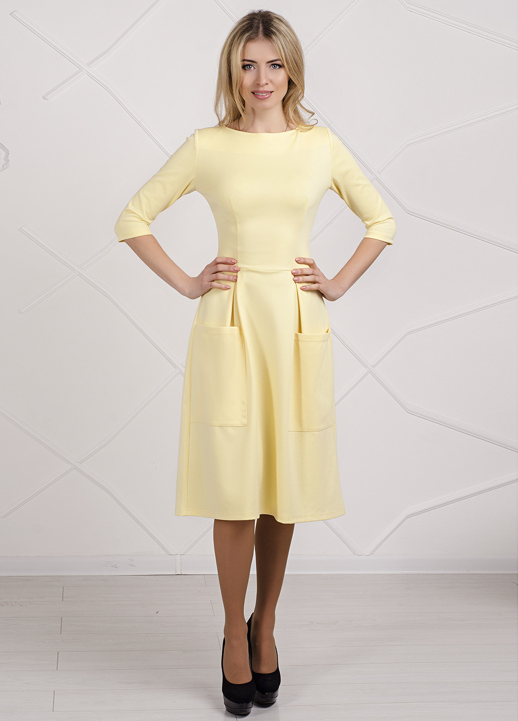 Желтое кэжуал платье 2Dress однотонное