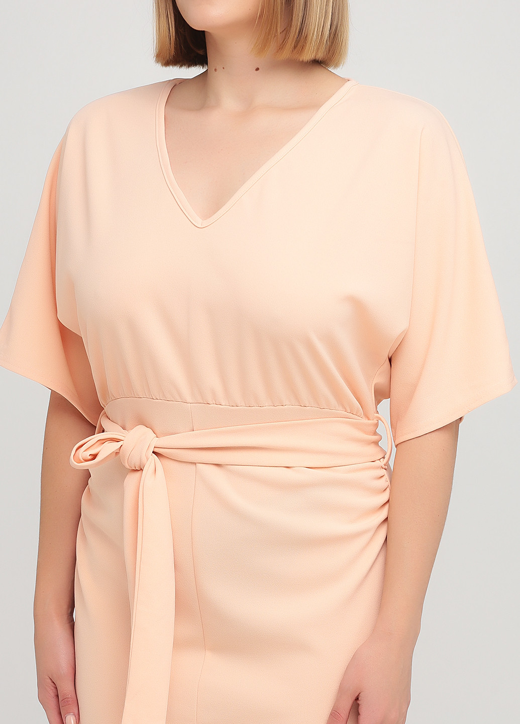 Светло-розовое кэжуал платье футляр Boohoo однотонное