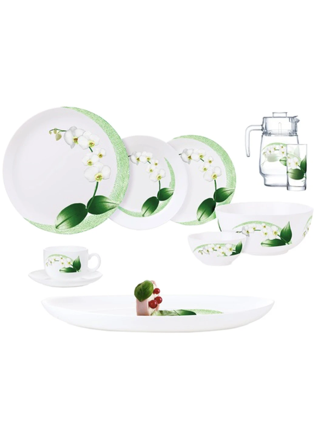 Столовий сервіз Diwali White Orchid 46 предметів Luminarc (254453918)