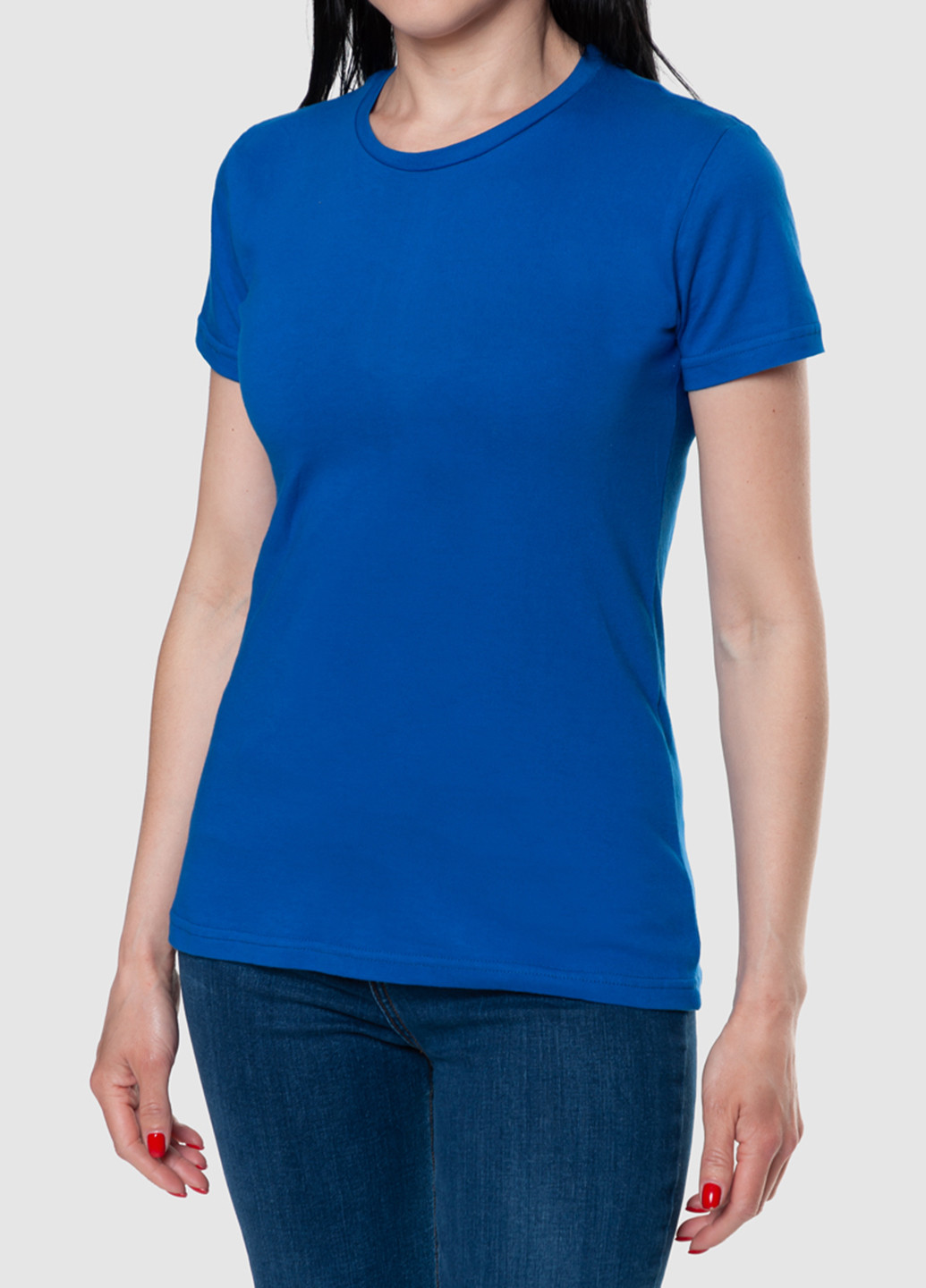 Синяя летняя футболка женская к/р Arber