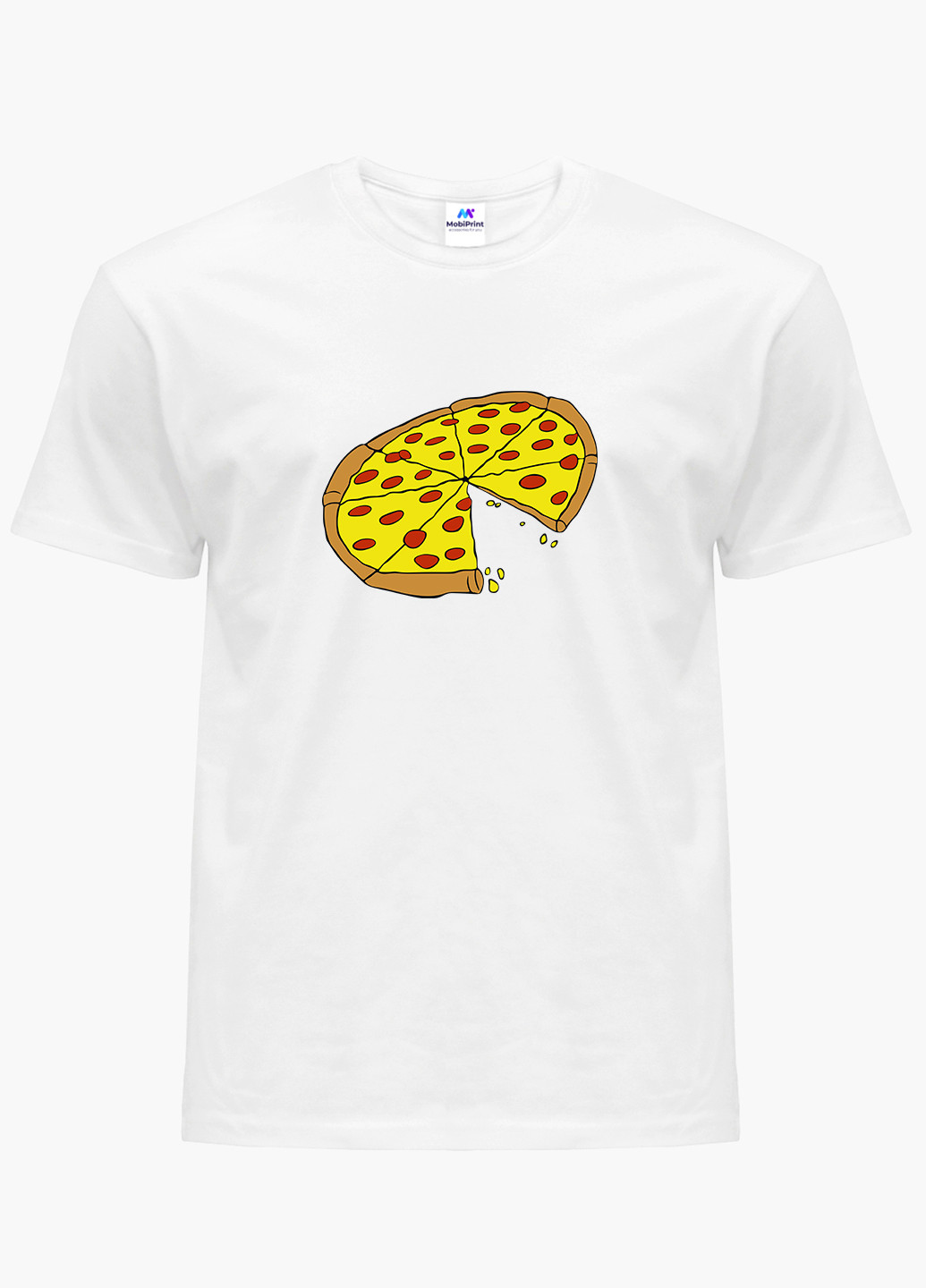 Футболка жіноча Піца (Pizza) Білий (8976-2078) XXL MobiPrint - (216331029)