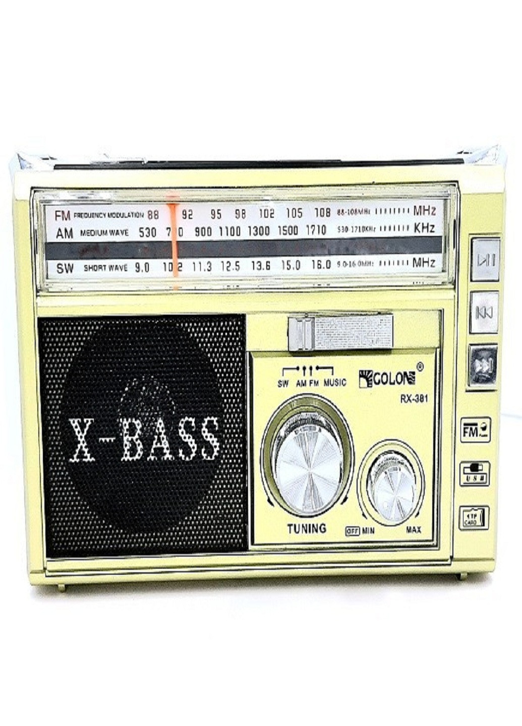 Радіоприймач RX-381 USB+SD Золотий Golon (253587857)