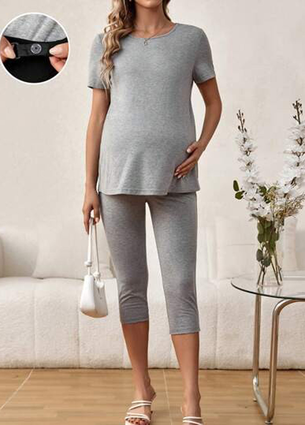 Костюм для беременных (футболка, бриджи) SHEIN (325923613)