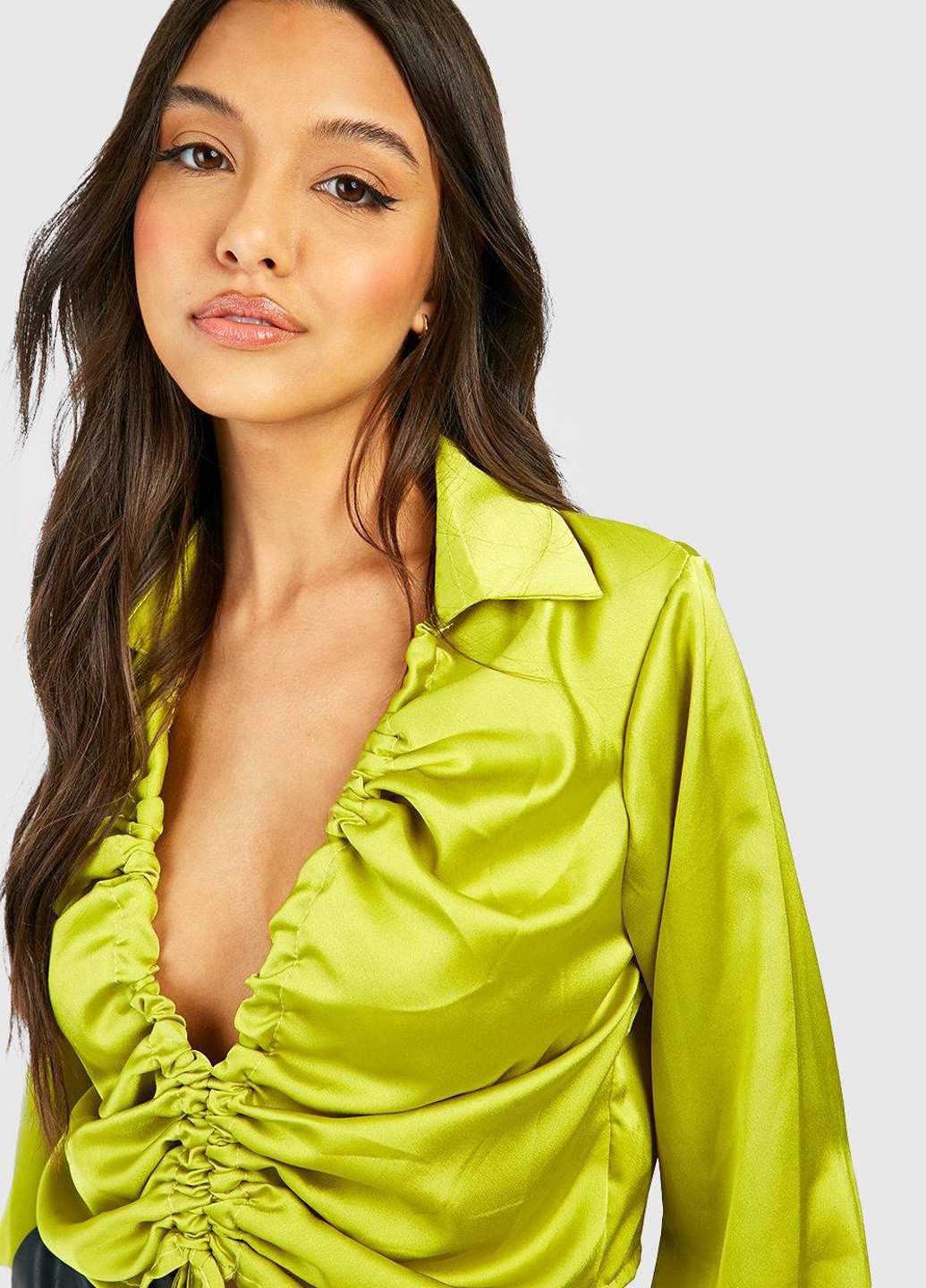 Салатовая блуза Boohoo