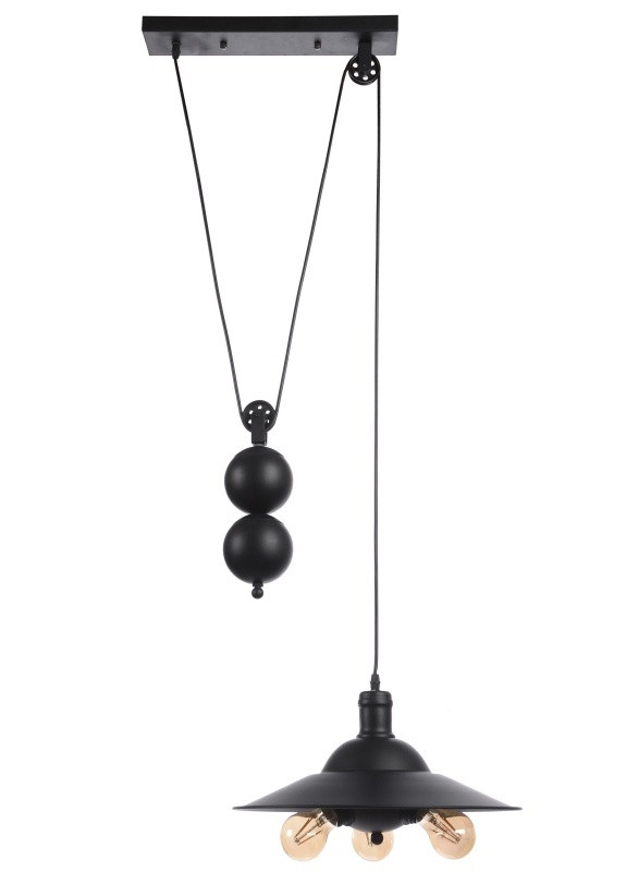 Люстра лофт підвісна з противагою у коридор BL-349S/3 E27 BK Brille (253887853)