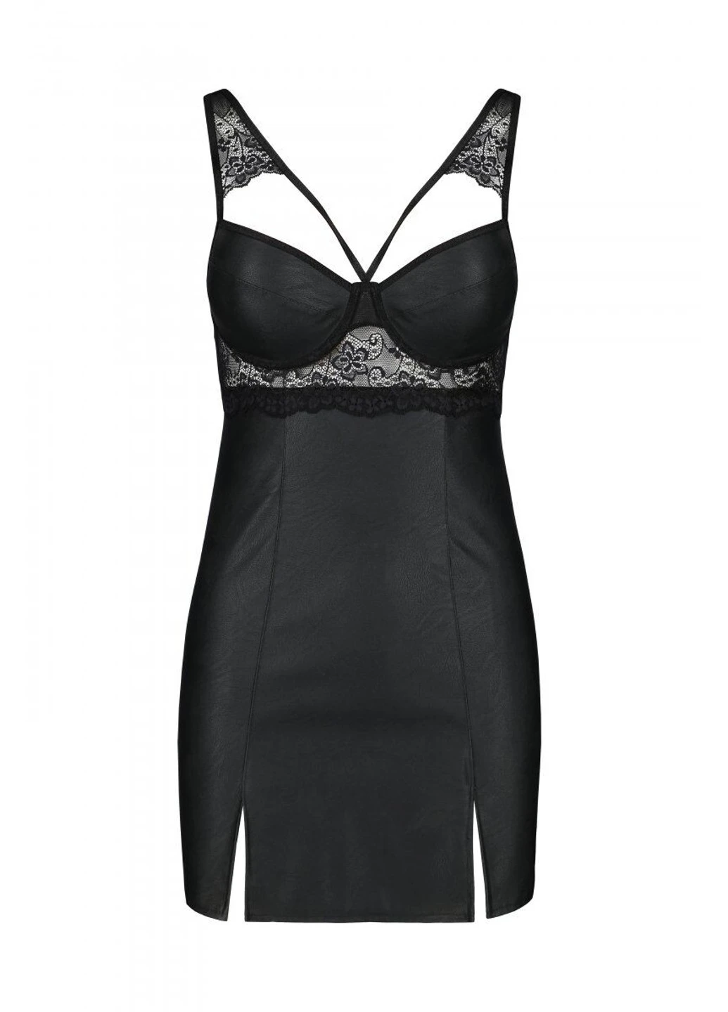 Бебі-дол з еко-шкіри та мережива Loona Chemise black XXL/XXXL - Passion (255459047)