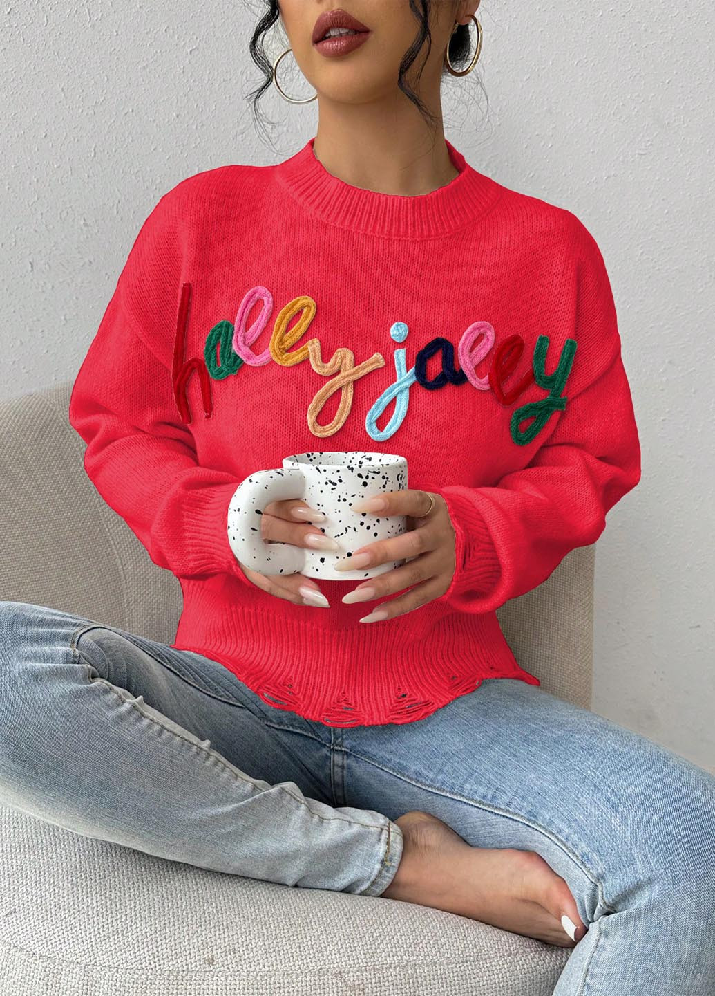 Червоний демісезонний джемпер джемпер SHEIN