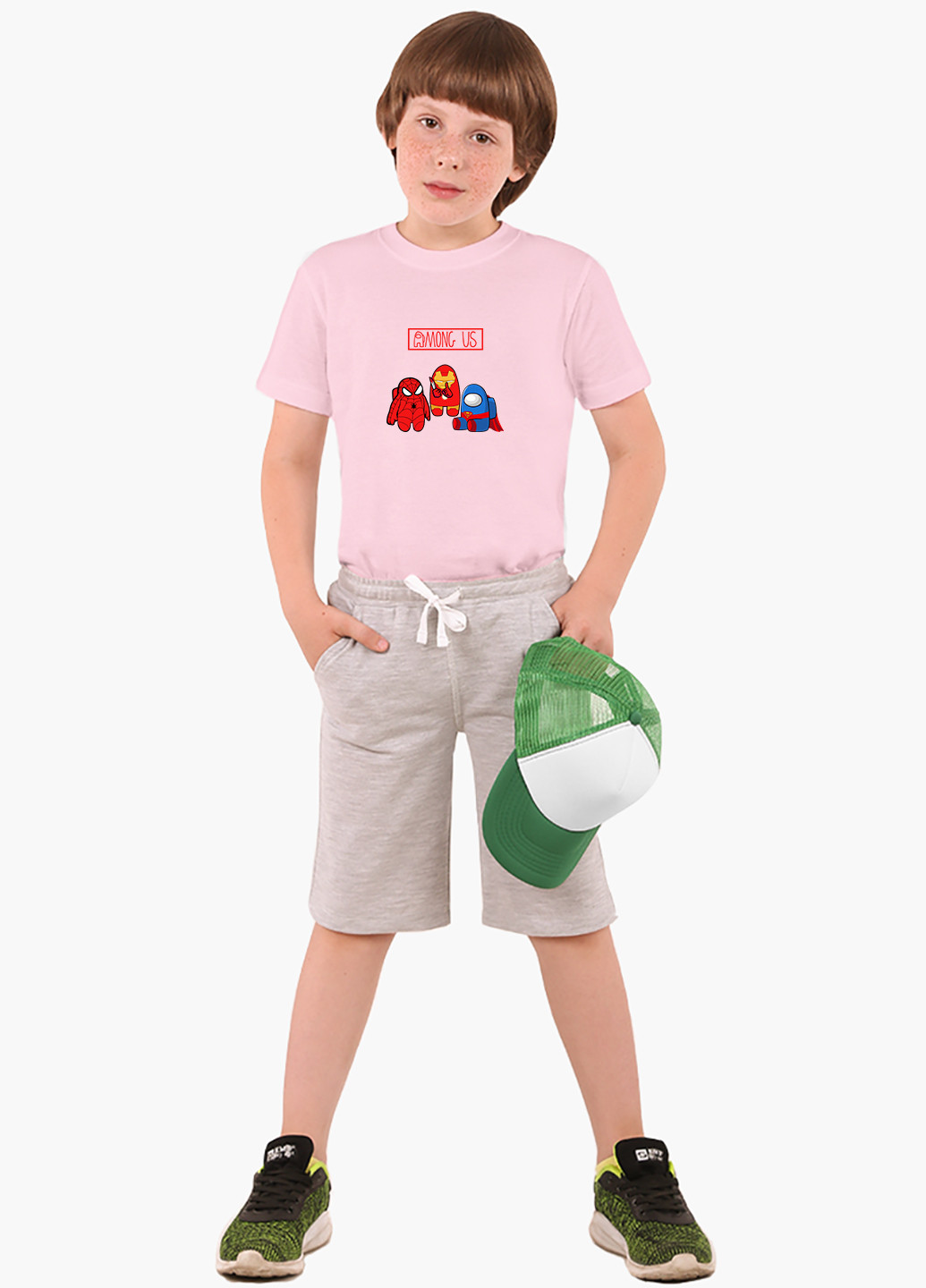 Рожева демісезонна футболка дитяча амонг ас (among us) (9224-2431) MobiPrint