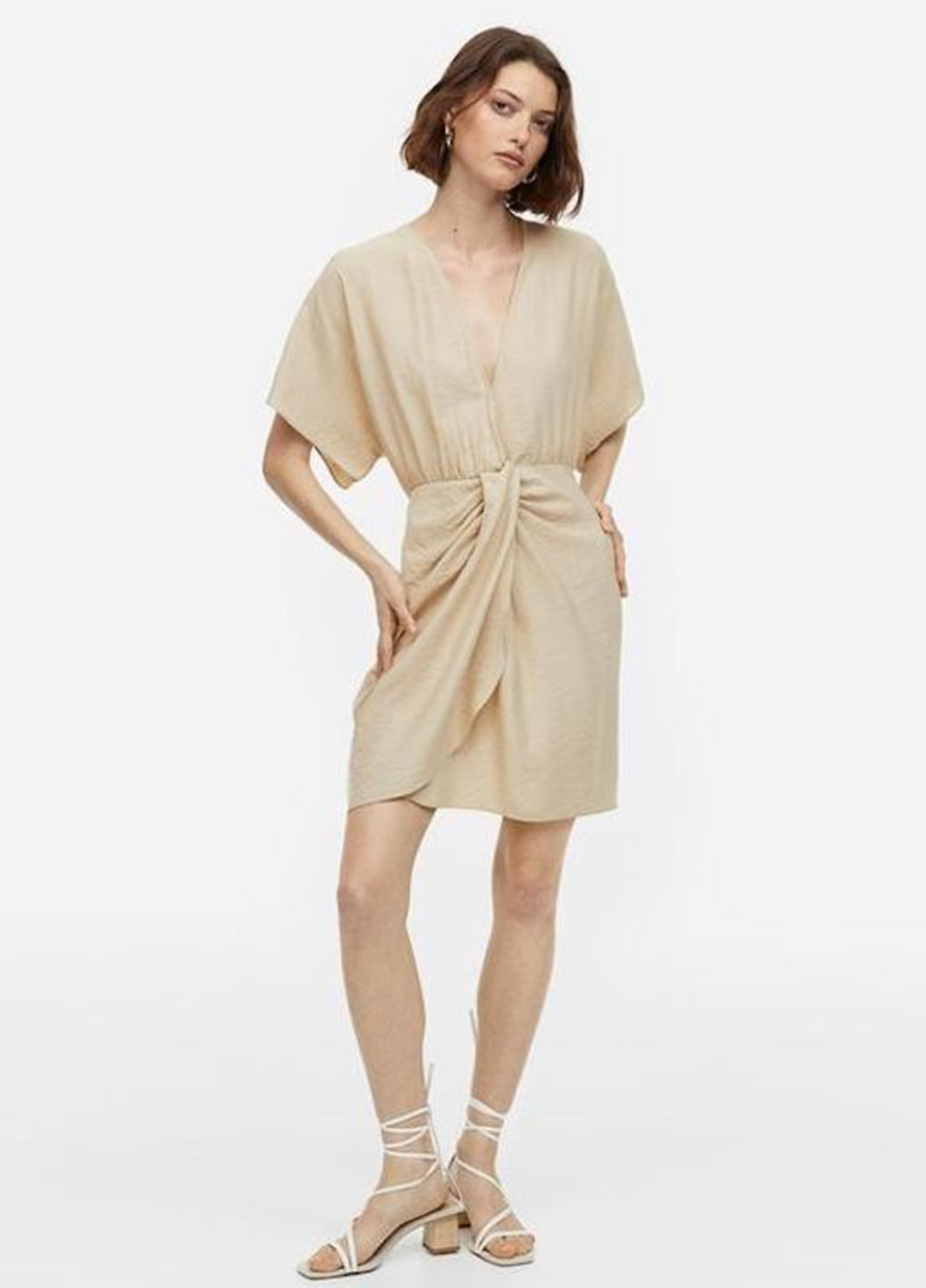 Світло-бежева кежуал сукня а-силует H&M однотонна