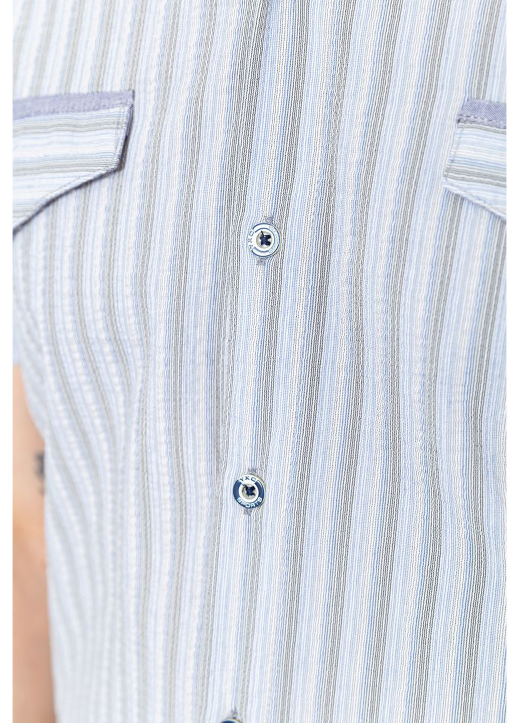 Серо-голубой кэжуал рубашка в полоску Ager