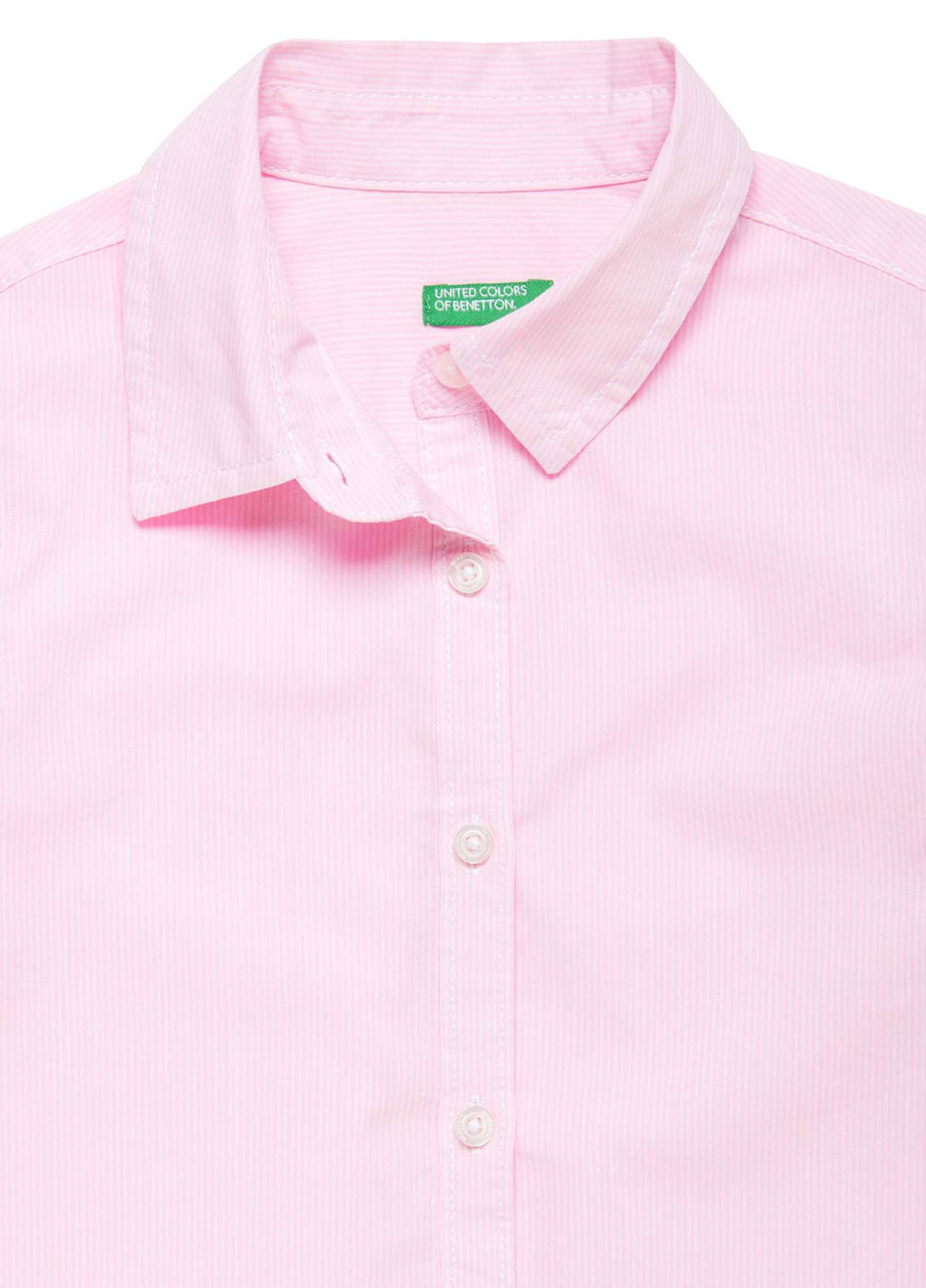 Светло-розовая кэжуал рубашка однотонная United Colors of Benetton