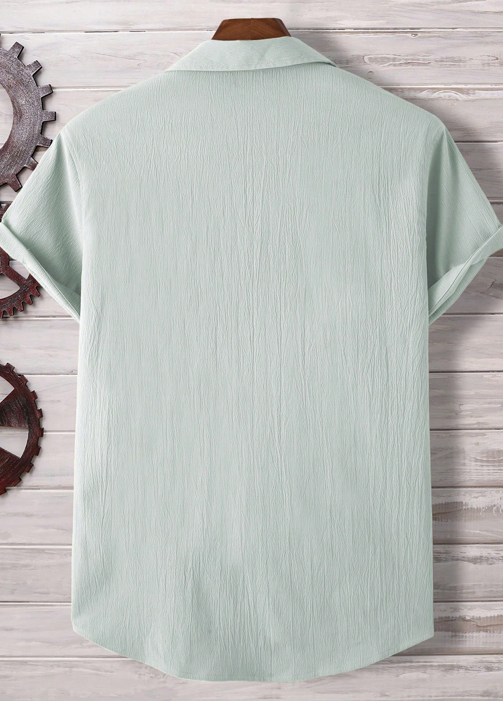 Мятная классическая, кэжуал рубашка однотонная SHEIN