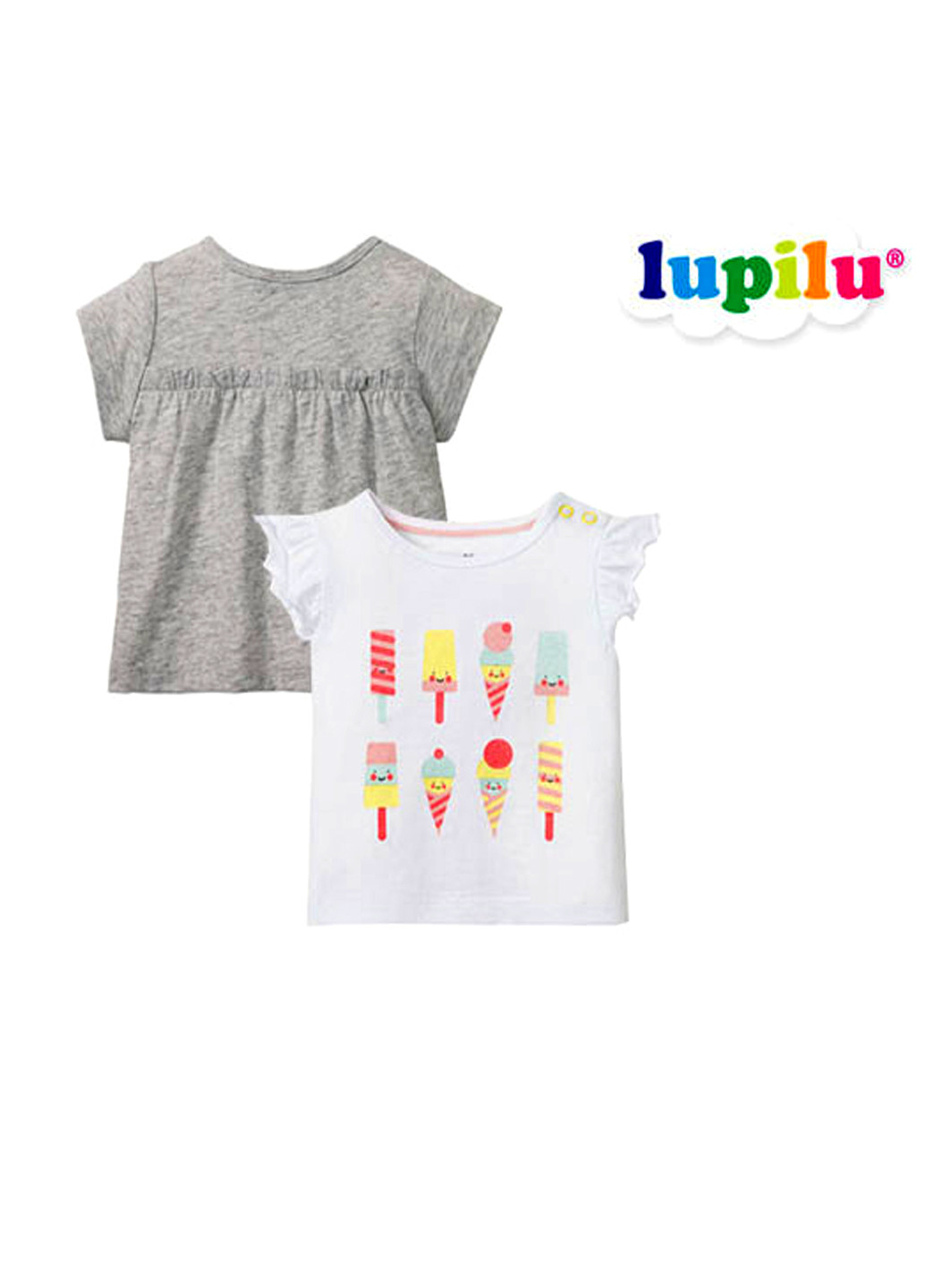 Сіра літня футболка (комплект 2шт.) Lupilu