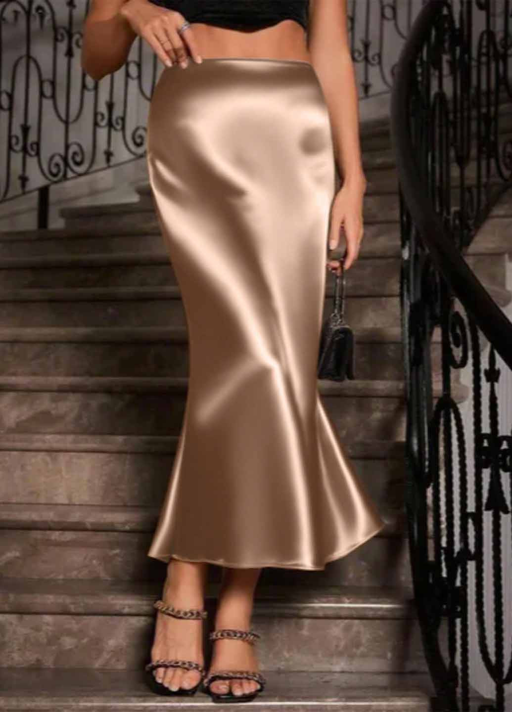 Песочная вечерний, кэжуал однотонная юбка SHEIN годе