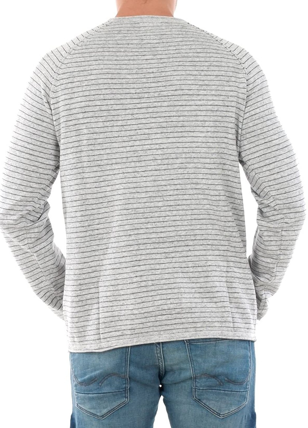 Серый демисезонный свитер JACK&JONES 12091541-greyСерыйM