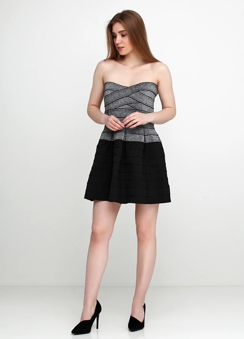 Чорна кежуал сукня бандо H&M однотонна