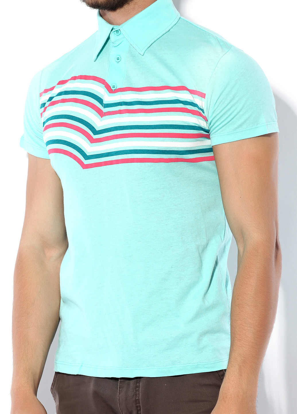 Цветная футболка-поло для мужчин Custo Barcelona в полоску