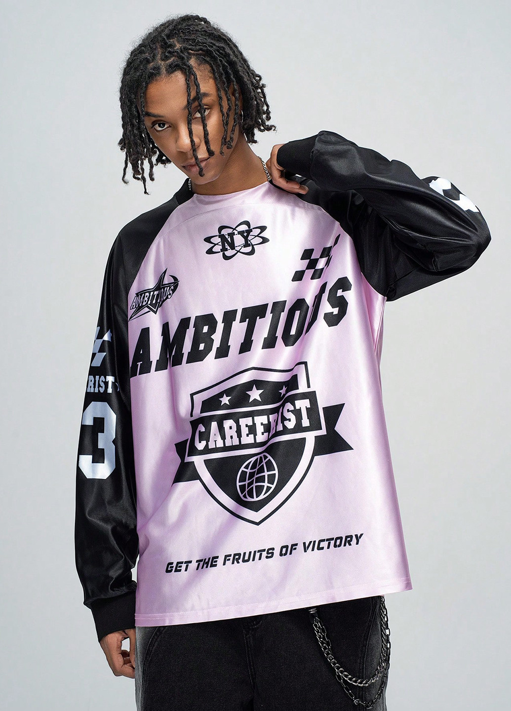 Лонгслів SHEIN напис комбінований кежуали поліестер