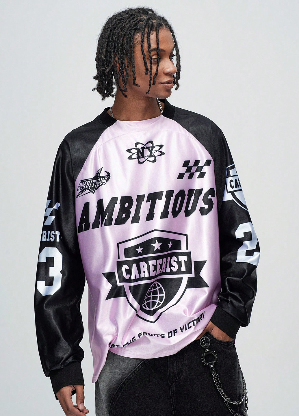 Лонгслів SHEIN напис комбінований кежуали поліестер