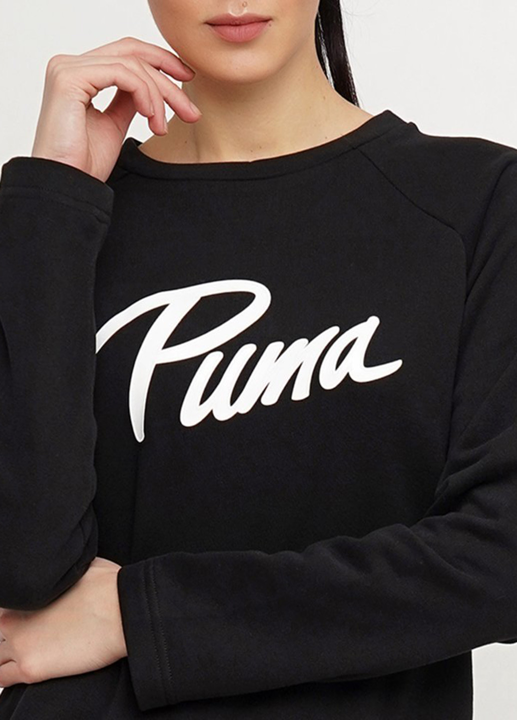 Черное спортивное платье а-силуэт Puma с надписью