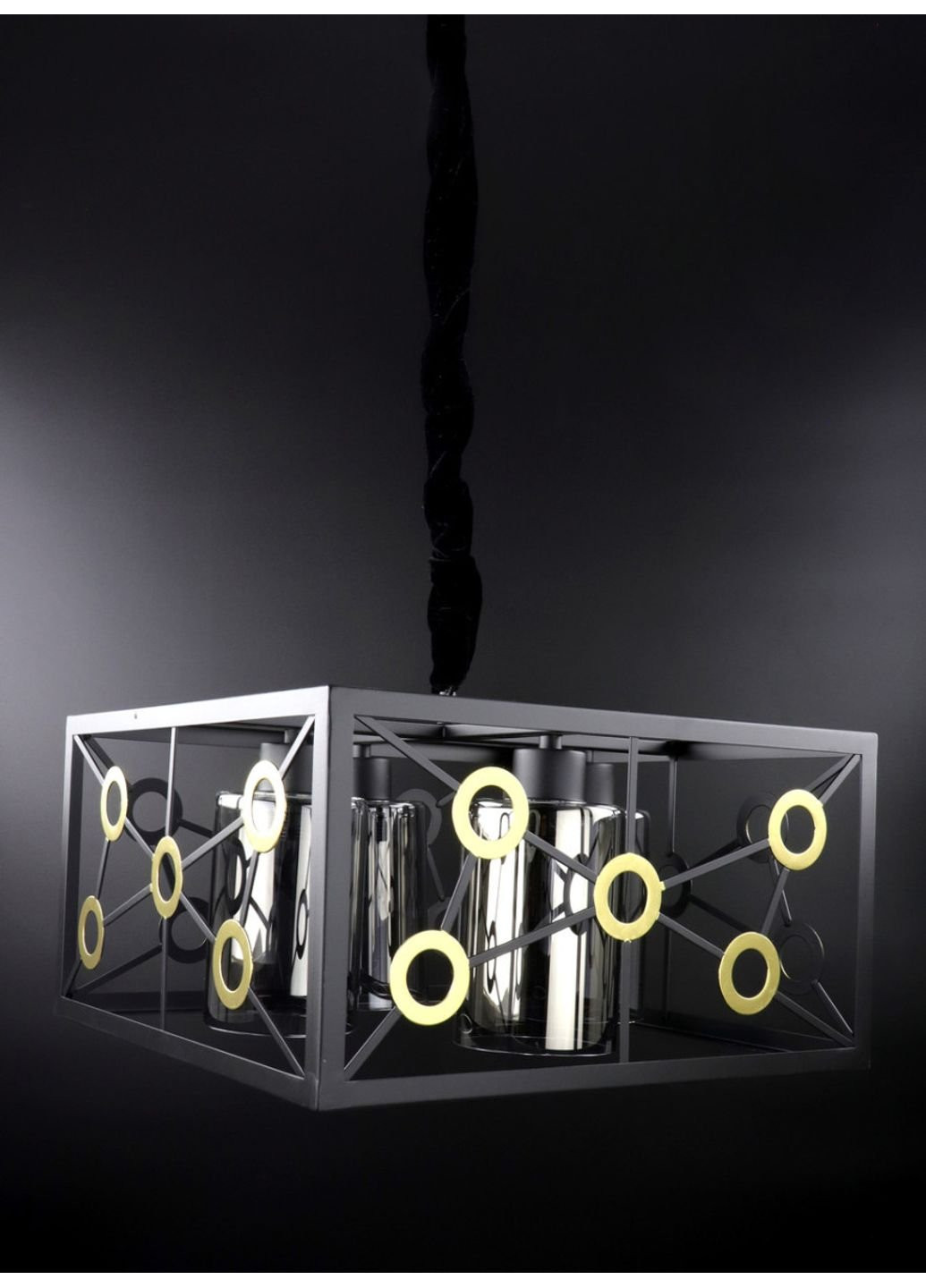 Люстра підвісна стельова в стилі LOFT (лофт) 12600/4-gr Чорний 30х40х40 см. Sunnysky (253628829)