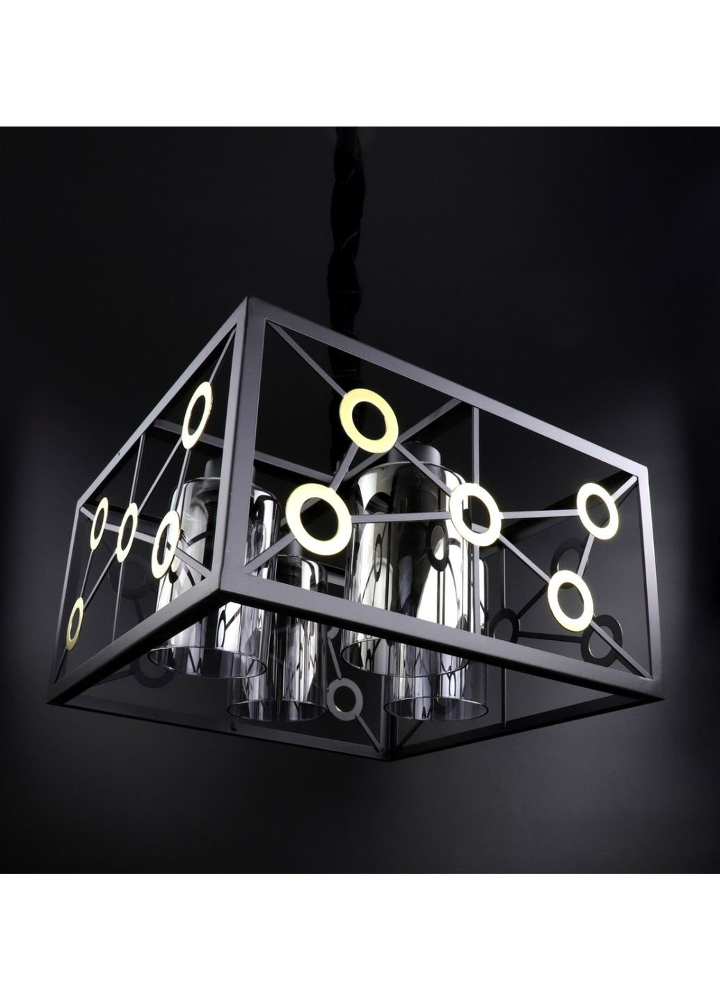 Люстра підвісна стельова в стилі LOFT (лофт) 12600/4-gr Чорний 30х40х40 см. Sunnysky (253628829)