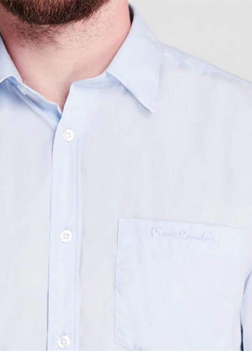 Светло-голубой кэжуал рубашка однотонная Pierre Cardin