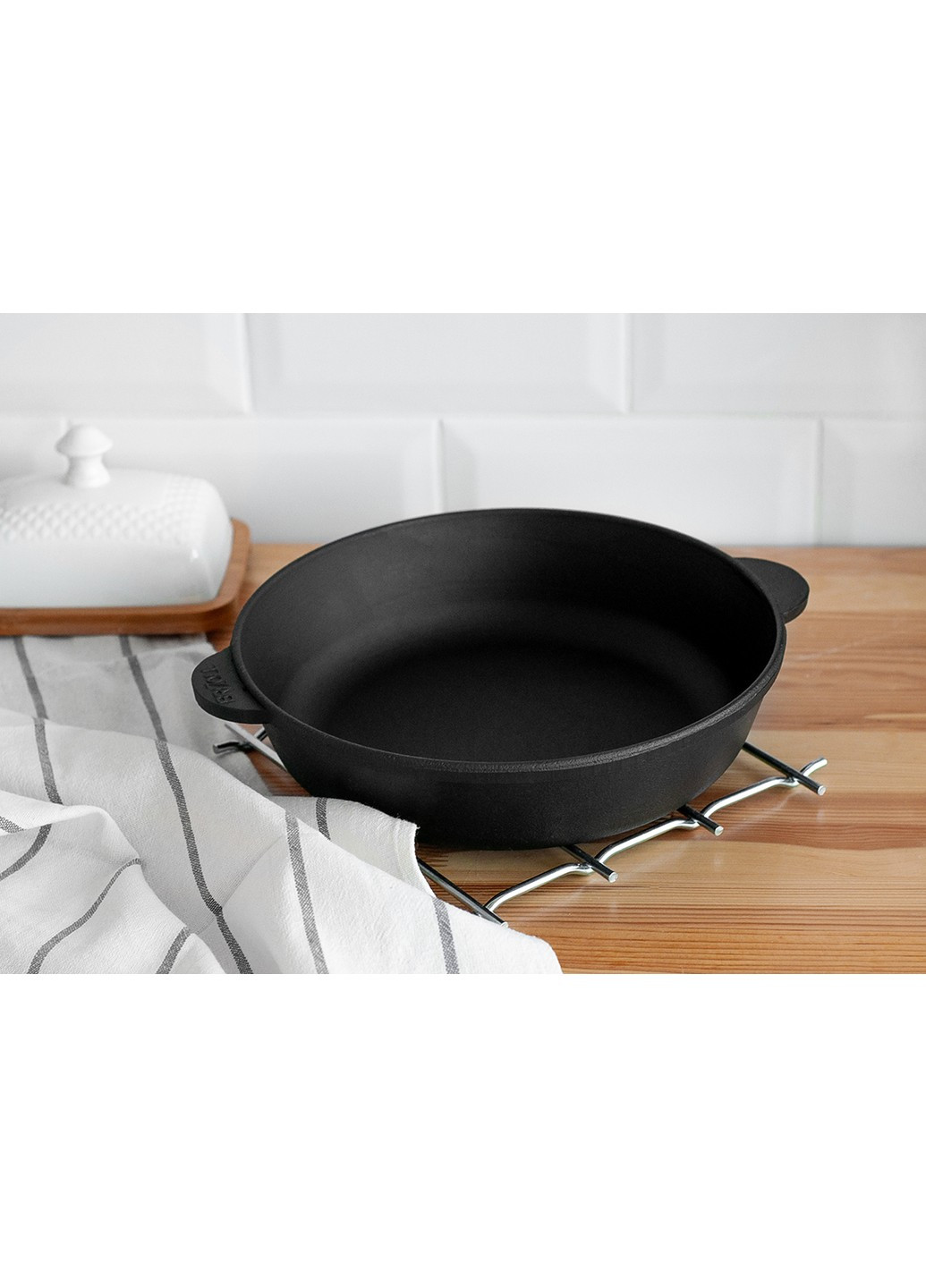 Сковорода чавунна без ручки Жаровня 280 х 60 мм Brizoll (255190727)