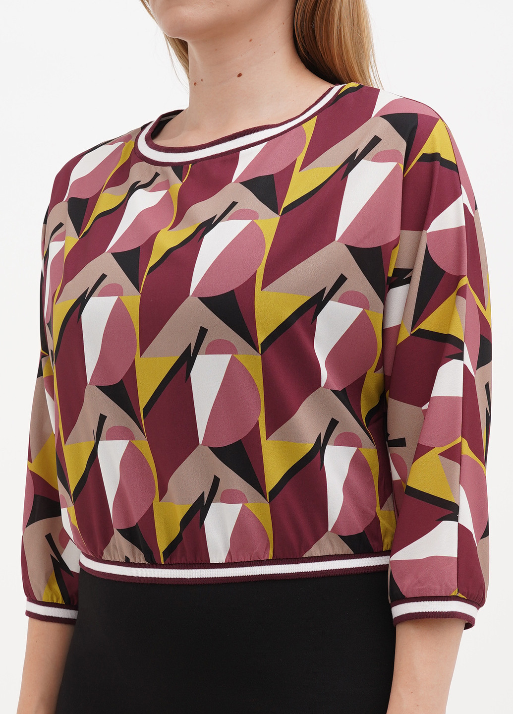 Бордовый демисезонный комплект (платье, блуза) Sassofono Club