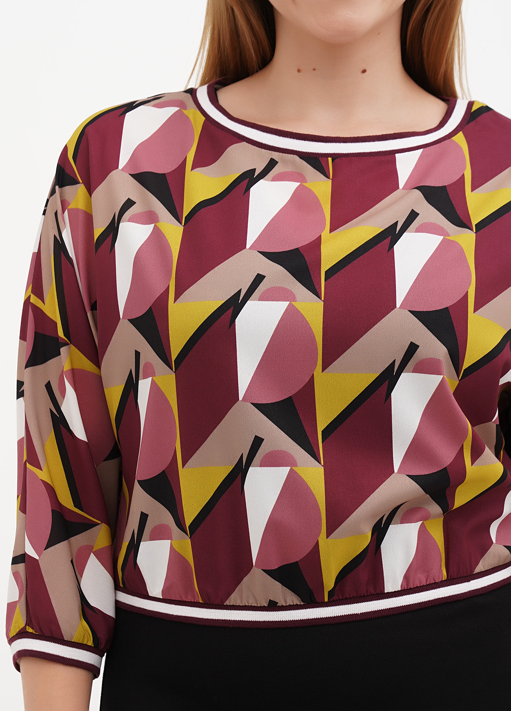 Бордовый демисезонный комплект (платье, блуза) Sassofono Club