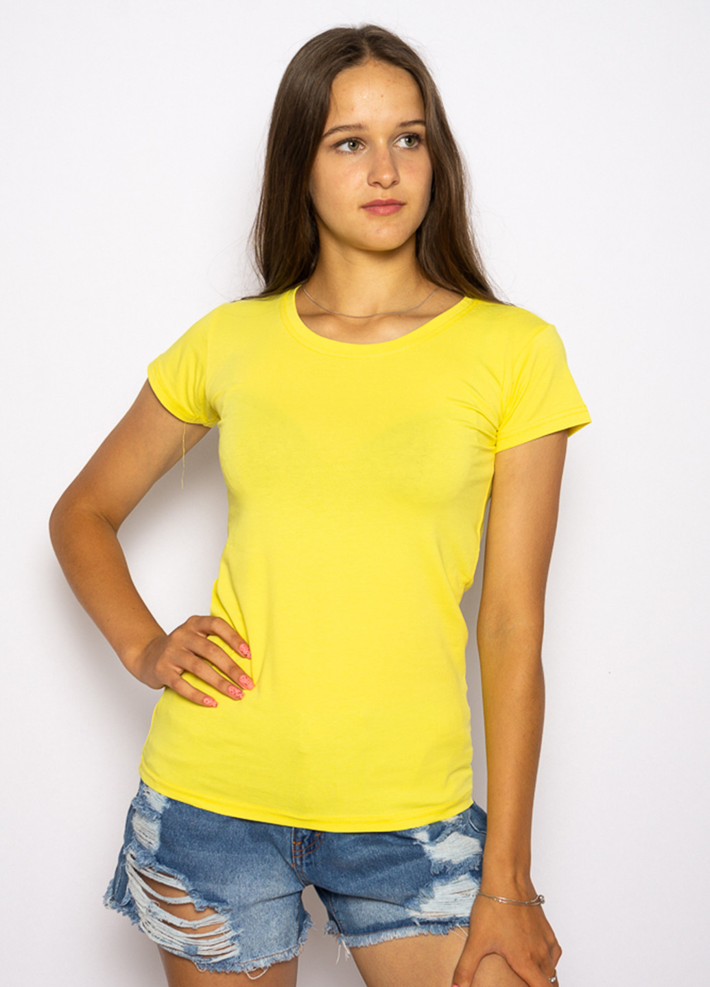 Желтая летняя футболка Time of Style