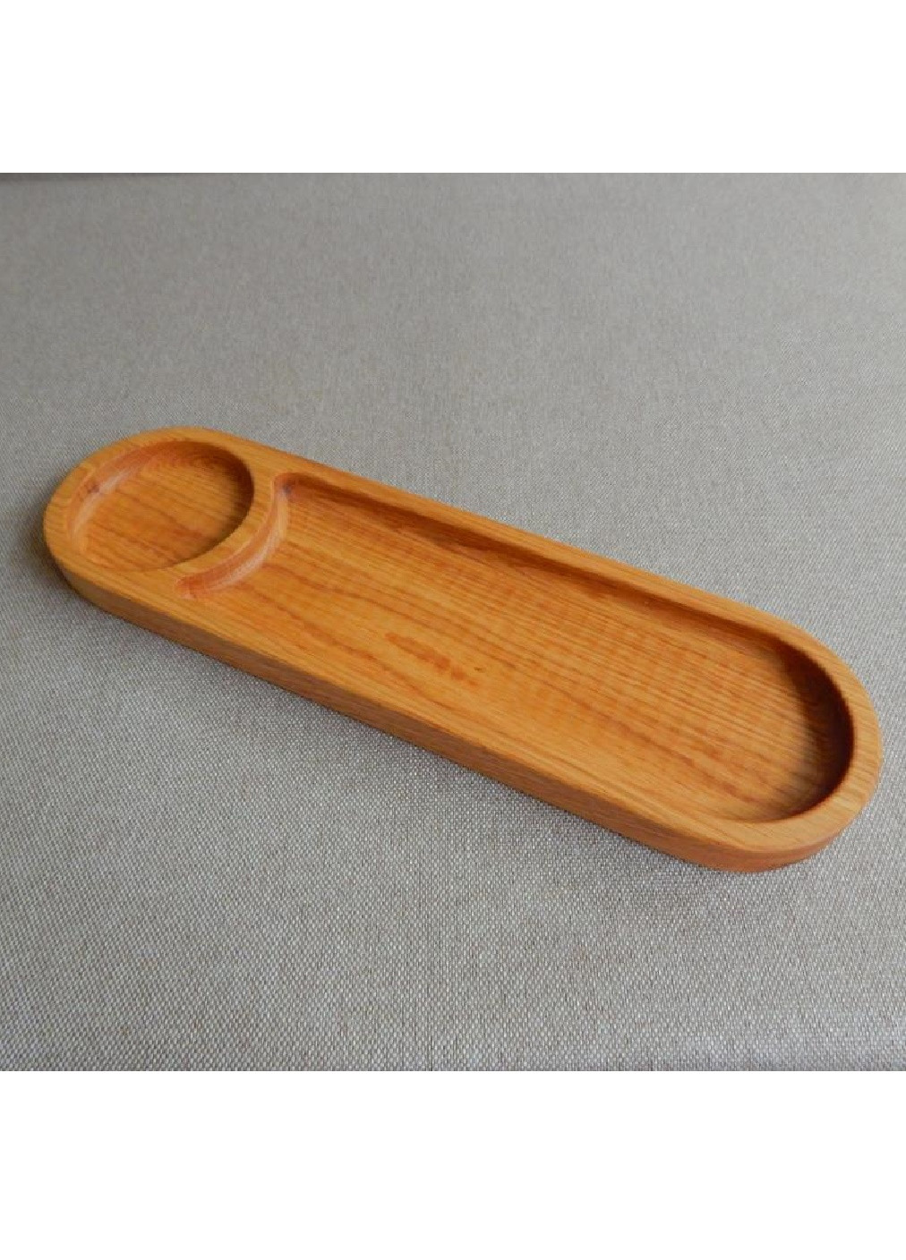 Тарілка меняжниця таця дошка з дерева ручної роботи для подачі ковбасок або шашлику з соусом 35х10х2 см (12458957-Т) Francesco Marconi (251233985)