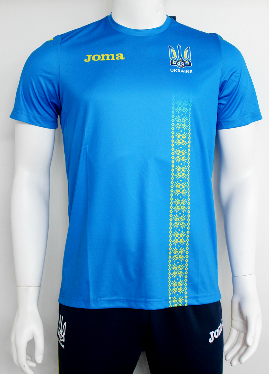 Голубая летняя футболка с коротким рукавом Joma