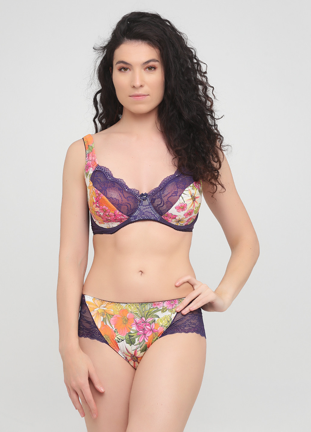 Фиолетовый демисезонный комплект (бюстгальтер, трусы) Charlotta