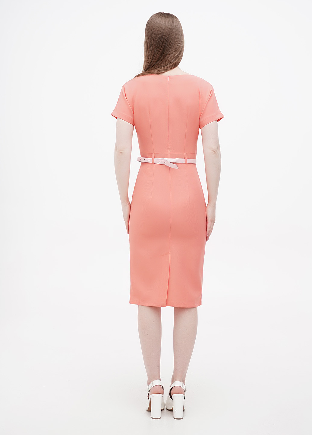 Розовое кэжуал платье футляр Dioni однотонное