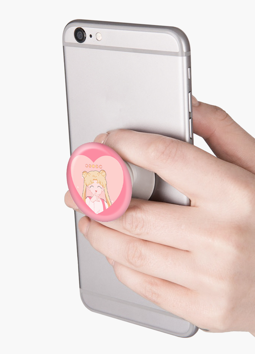 Попсокет (Popsockets) держатель для смартфона Луна Кошки Сейлор Мун (anime Sailor Moon Cats) (8754-2922) Черный MobiPrint (229014715)