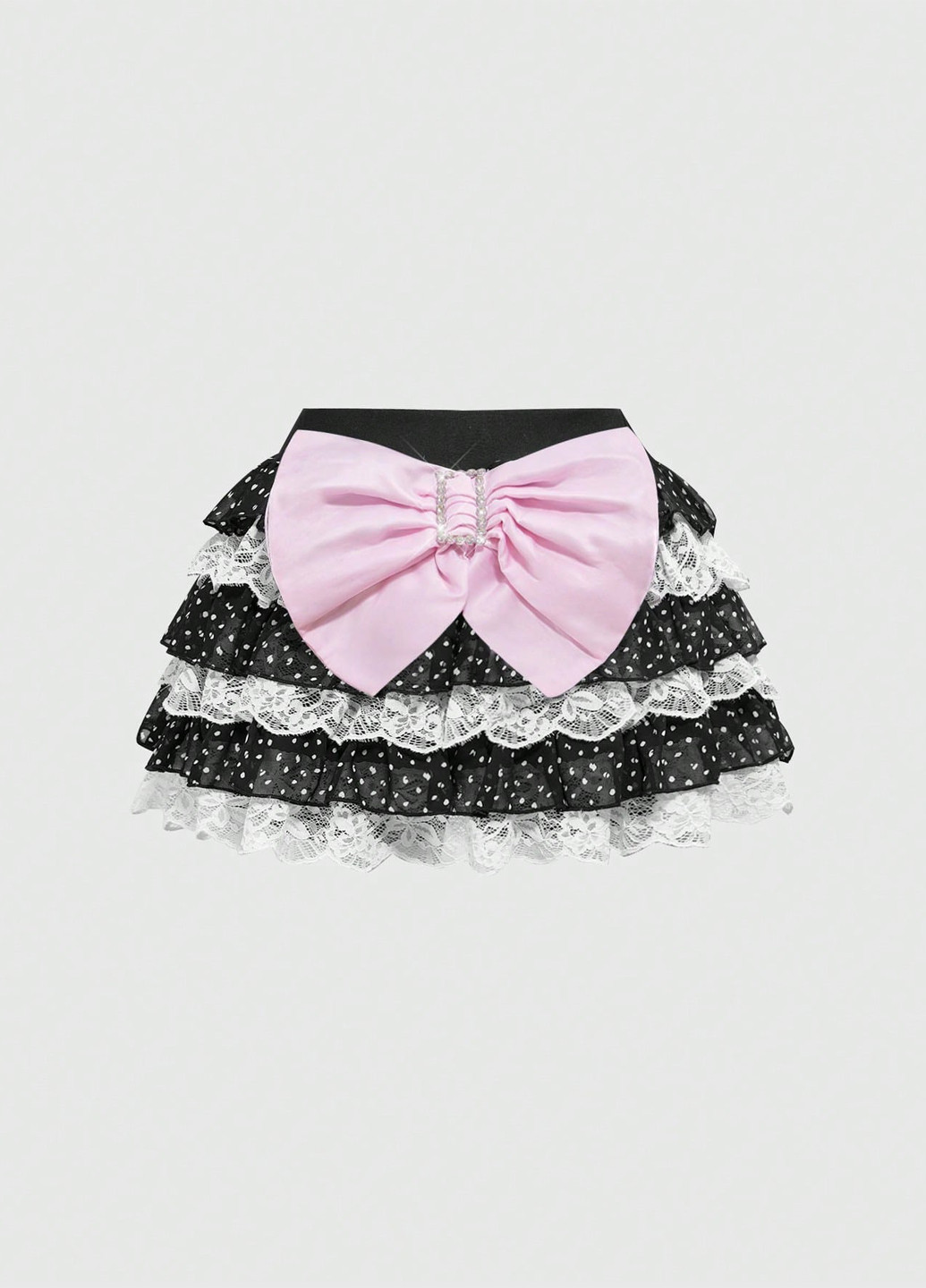 Черная кэжуал в горошек юбка SHEIN а-силуэта (трапеция)