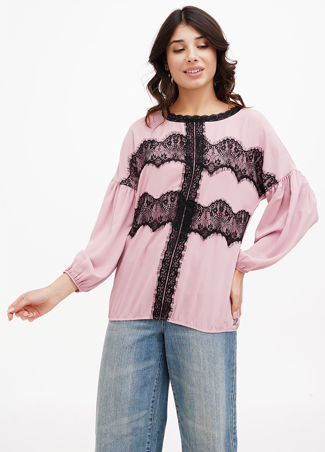 Пудровая блуза Sassofono